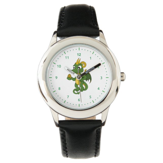 Montre Caricature de dragon vert Regarder (devant)