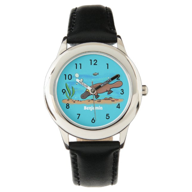 Montre Caricature de natation de Cute platypus (devant)