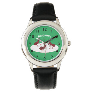 Montre Caricature de patinage sur glace de Happy red four