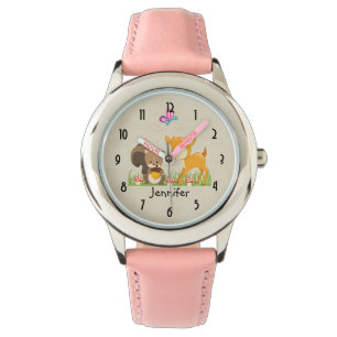 Montre Caricature en bois mignon