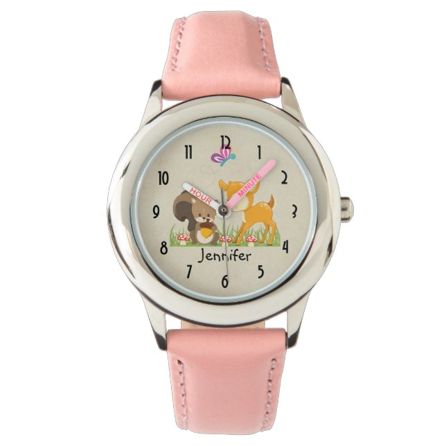 Montre Caricature en bois mignon (devant)