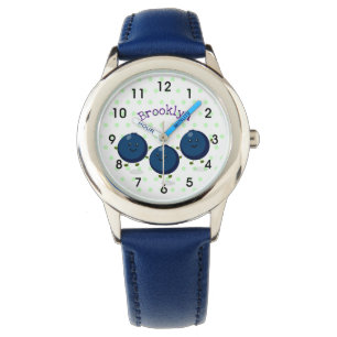Montre Caricature mignonne de bleuets violets