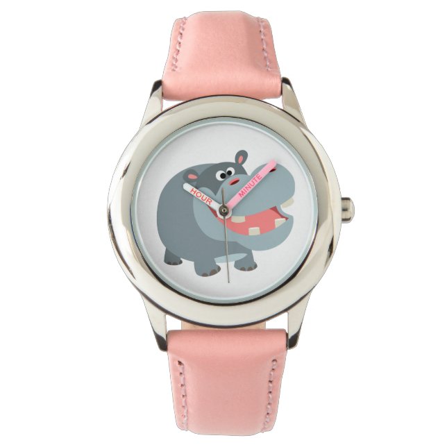 Montre Caricature mignonne souriante Hippo Watch (devant)