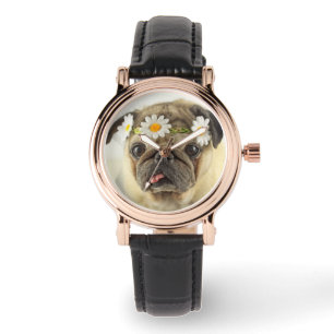 Montre Carlin avec couronne de marguerite