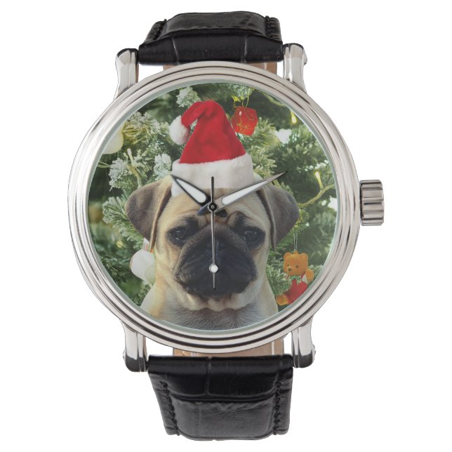 Montre Carlin Chien Chien Chien de Noël Arbre de Noël Orn (devant)
