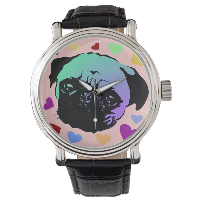 Montre Carlin Chien Chien Chien Love Coeurs (devant)