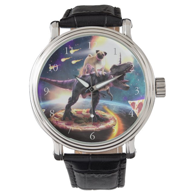 Montre Carlin équitation dinosaur licorne dans l'espace (devant)