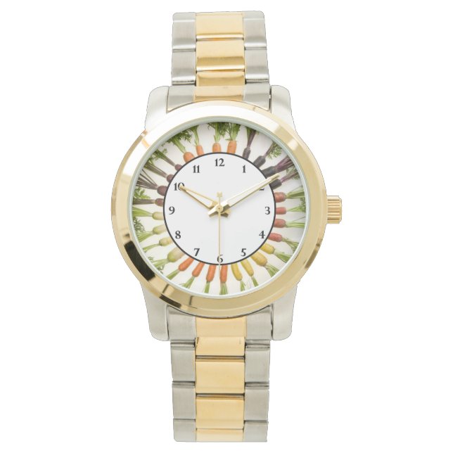 Montre Carottes de plusieurs couleurs (devant)