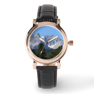 Montre carrée pour femmes avec bracelet noir en cu