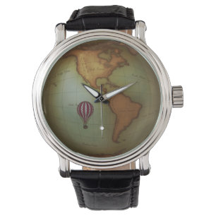 Montre Carte aéronautique Vintage des Amériques