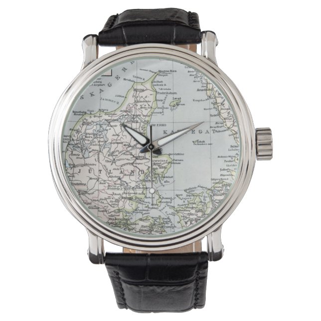 Montre Carte antique du Danemark, Danmark en danois, 1905 (devant)