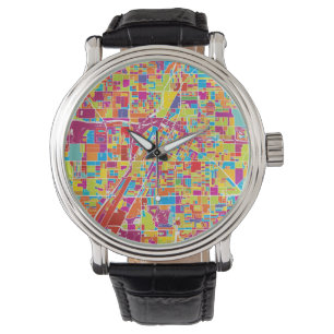 Montre Carte de Las Vegas coloré, Nevada