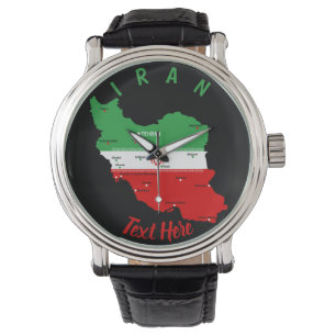 Montre Carte de l'Iran avec drapeau et emblème