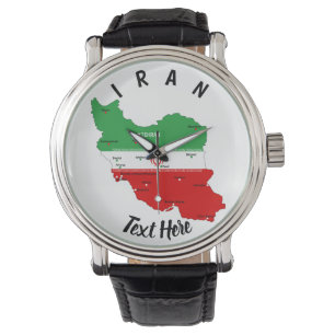Montre Carte de l'Iran avec drapeau et emblème