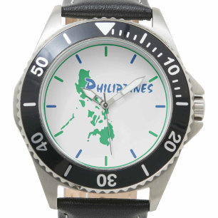 Montre Carte des Philippines Wistwatch