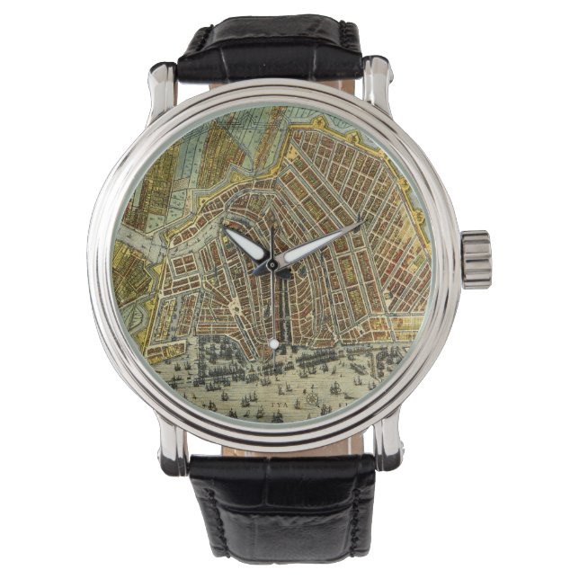 Montre Carte des rues antiques d'Amsterdam, Pays-Bas (devant)