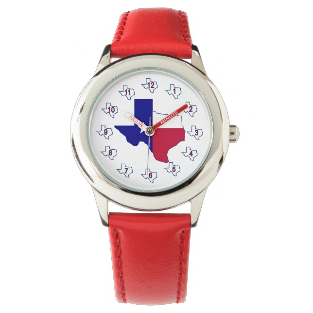 Montre Carte du drapeau du Texas (devant)