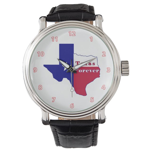 Montre Carte du drapeau Texas Forever (devant)