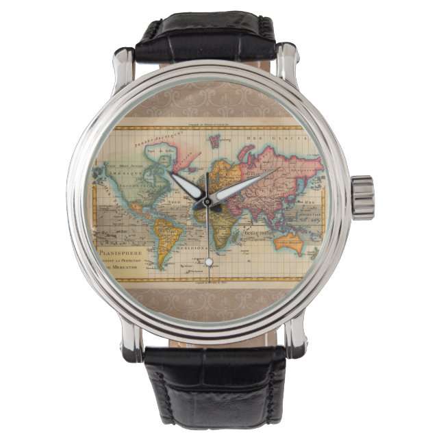 Montre Carte du monde 1700s Antique Continents (devant)