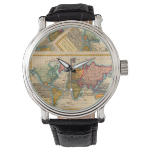 Montre Carte du monde 1700s Antique Continents