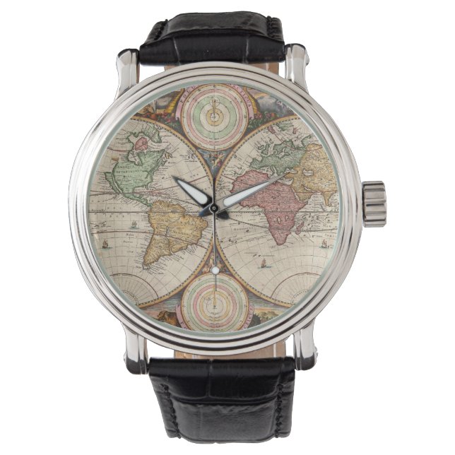 Montre Carte du monde antique en deux hémisphères (devant)