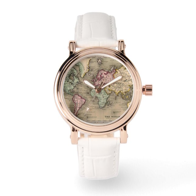 Montre Carte du monde de l'or rose (Recto)