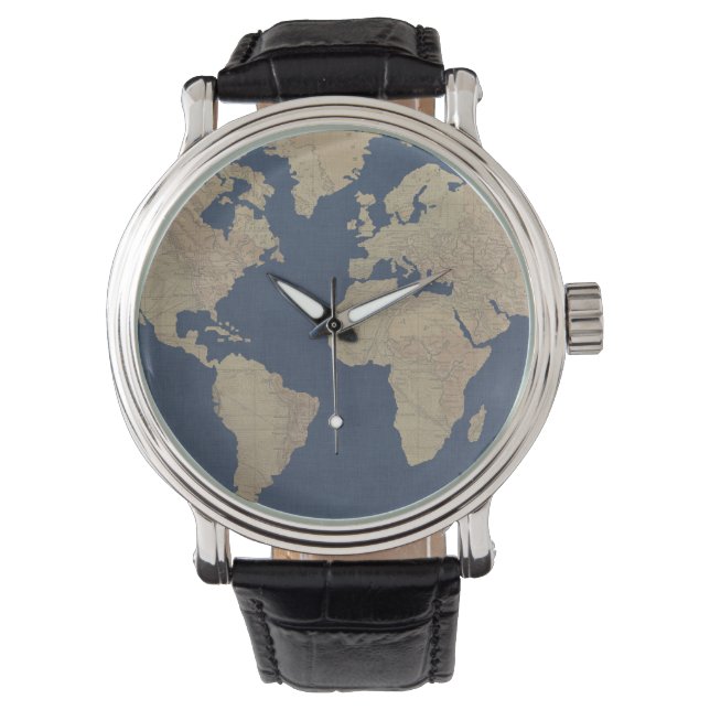 Montre Carte Gold et Blue World (devant)