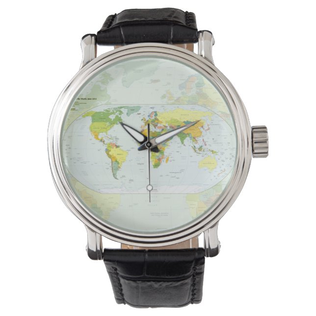 Montre Carte mondiale Globe Pays Atlas (devant)