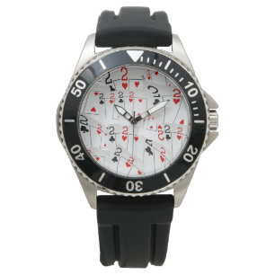 Montre Carte Poker Numéro Deux Dans Un Motif,