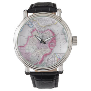 Montre Carte vintage de Boston du centre (1864)