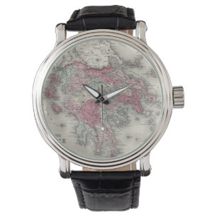 Montre Carte vintage de la Grèce (1865)