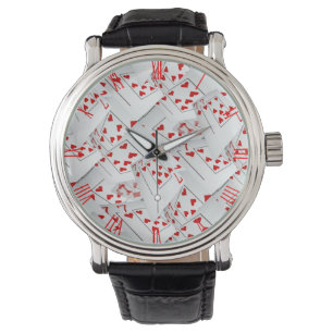Montre Cartes De Poker Coeur Et Diamants De Lucky Sevens,