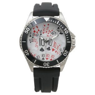 Montre Cartes de Poker Quad Tens Motif,