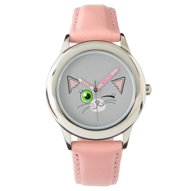 Montre Carton de chat blanc mignon (devant)