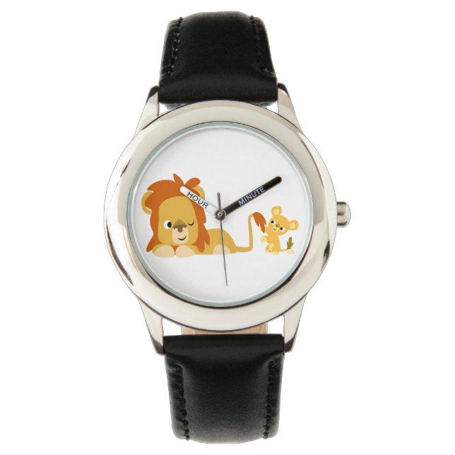 Montre Cartoon mignon Lion Papa et Cub Watch (devant)