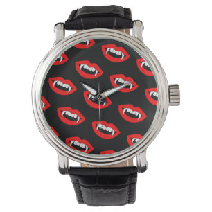 Montre Cartoon Monster Vampire Lèvres pointes dents dents