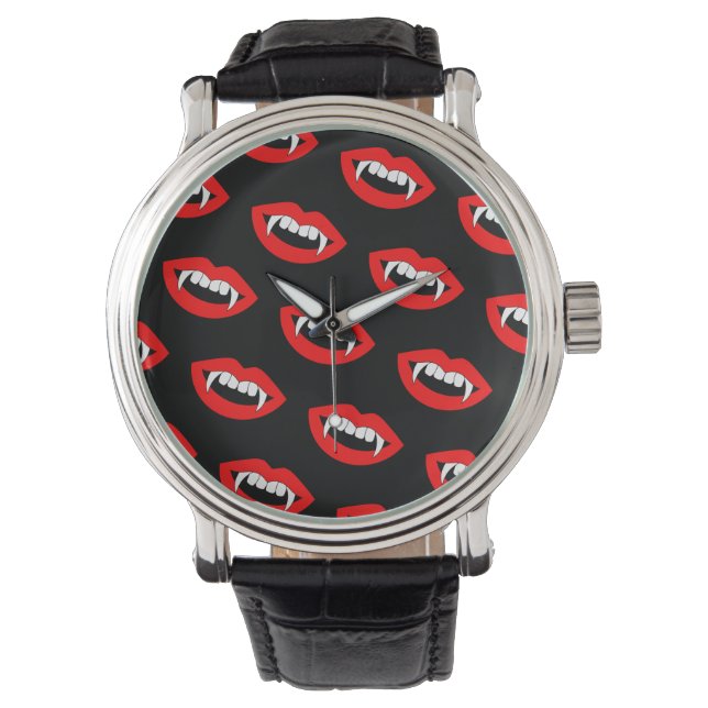 Montre Cartoon Monster Vampire Lèvres pointes dents dents (devant)