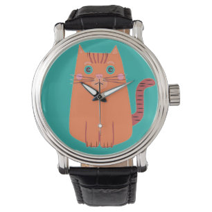 Montre Cartoon vintage naïf Orange Tabby Cat
