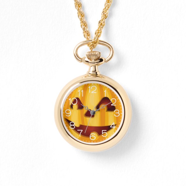 Montre Carved pumpkin smiling Halloween design (Recto)