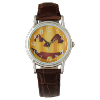 Montre Carved pumpkin smiling Halloween design
