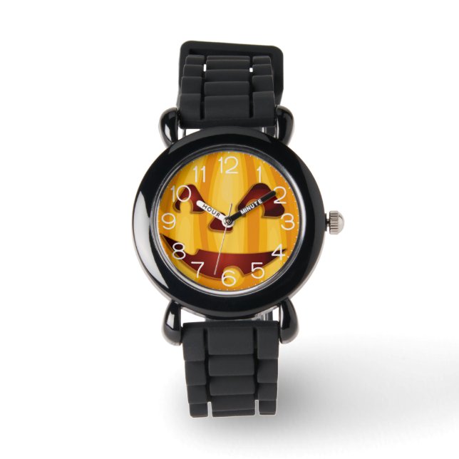 Montre Carved pumpkin smiling Halloween design (Recto)