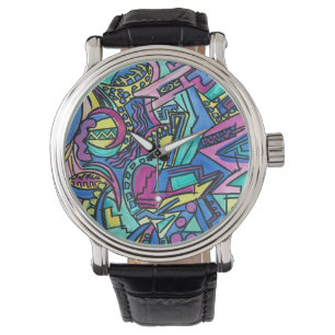 Montre Casa Mia Hand Painted Modern Geometric Art