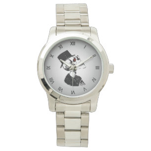 Montre Casquette portant le crâne / Squelette Chiffres ro