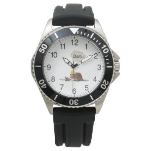 Montre Castor Brown avec tronçonneuse et casque de sécu