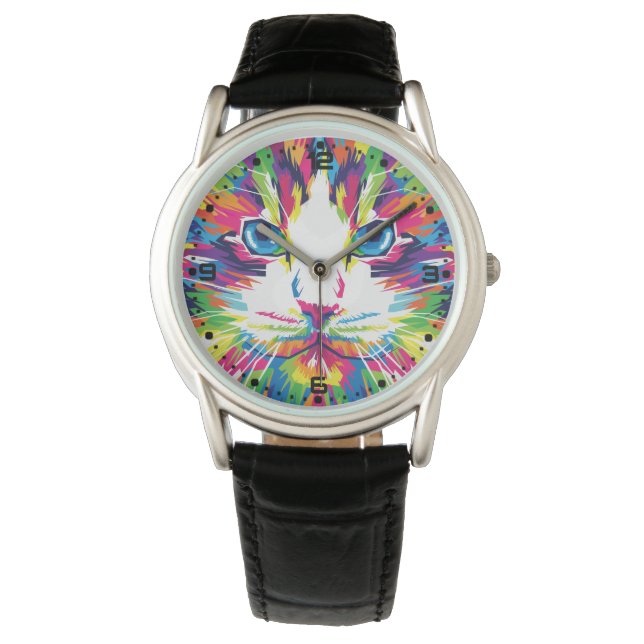 Montre Cat Face géométrique Prismatic Design-32453 (devant)