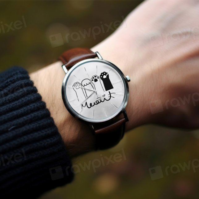 Montre Cat Paw Watch Cute Meow Design pour les Amoureux d (Créateur téléchargé)