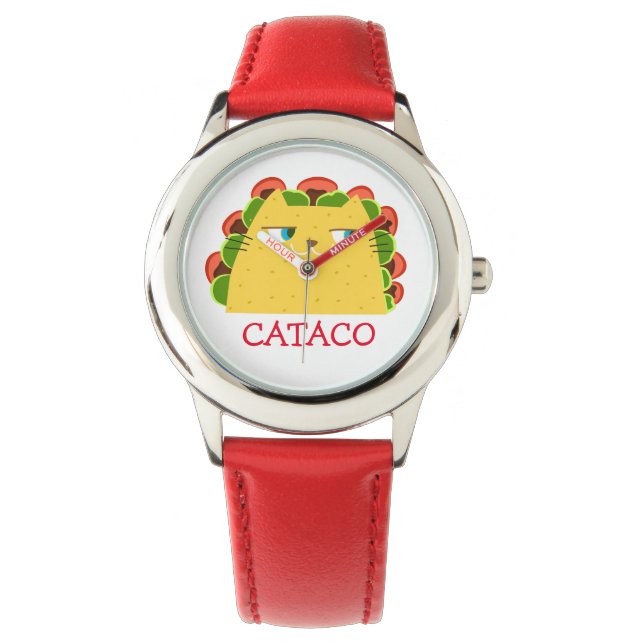 Montre Cataco, Drôle Taco Mexicain Booo Le Chat (devant)