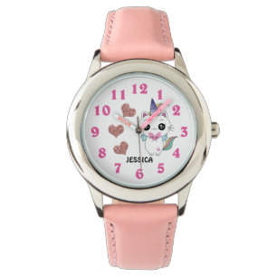Montre Caticorn Unicorn Rose Gold Parties scintillant He