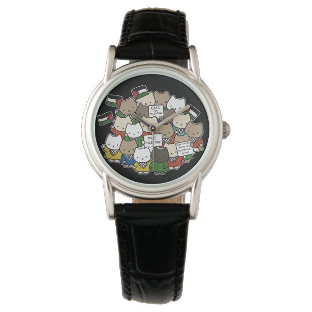 Montre Cats for Palestine – Kawaii Cats for Justice (devant)