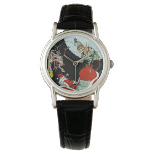 Montre cauchemar de Noël Femmes en cuir noir